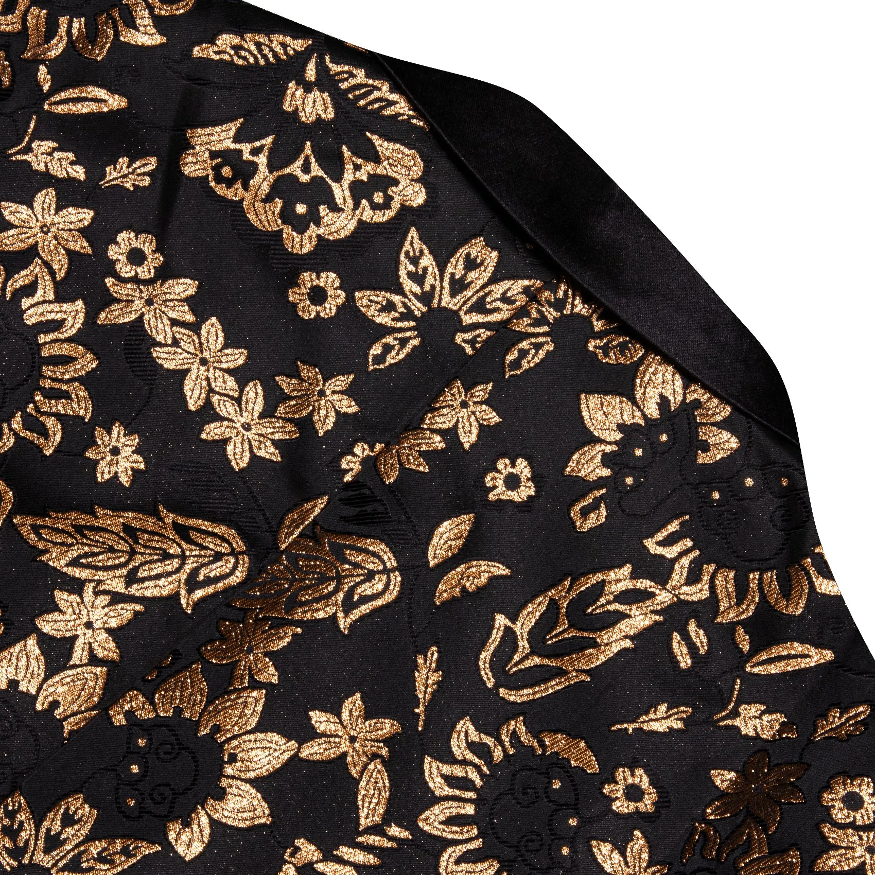 Golden Black Floral Flower Men's Suit for Party