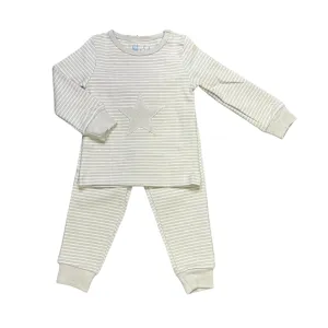 Grey Stripe and Star Infant Pajama Set