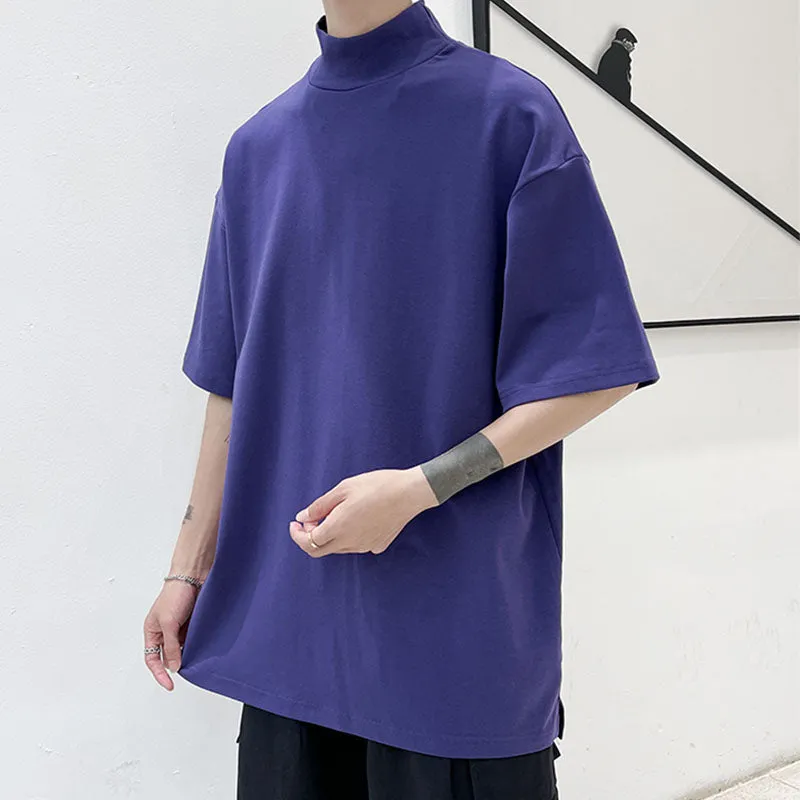 Half Turtleneck Solid T-shirt