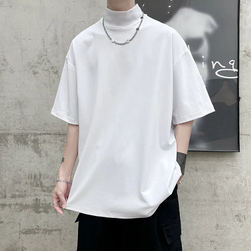 Half Turtleneck Solid T-shirt