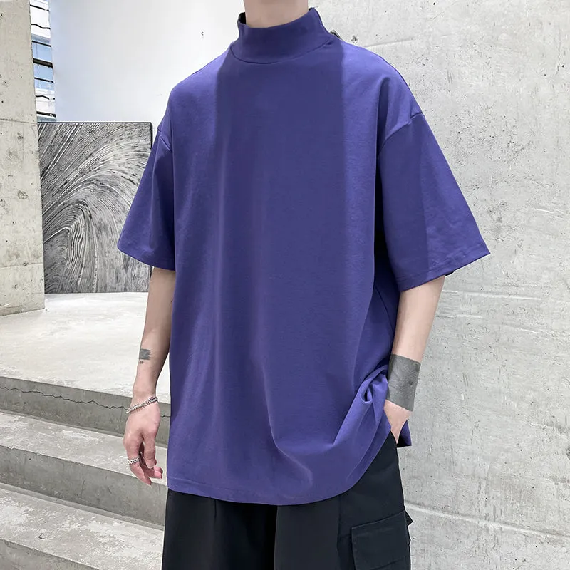 Half Turtleneck Solid T-shirt