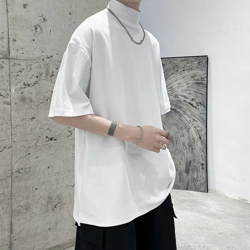 Half Turtleneck Solid T-shirt