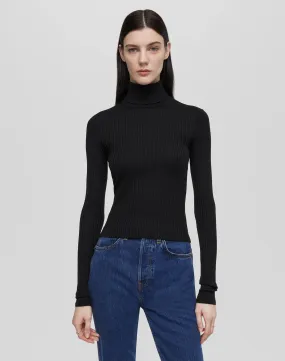 Hanes Ribbed Turtleneck - Black