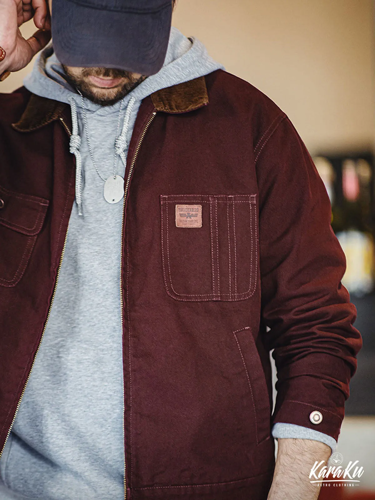 Heavyweight Corduroy Collar Canvas Detroit Jacket