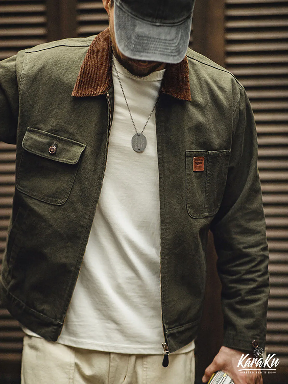 Heavyweight Corduroy Collar Canvas Detroit Jacket