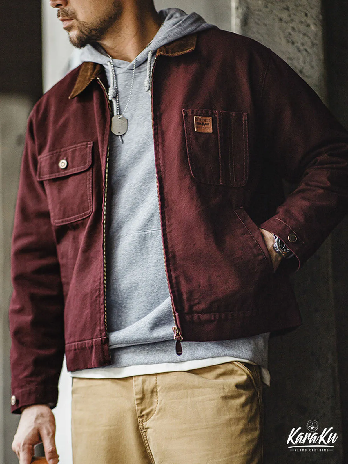 Heavyweight Corduroy Collar Canvas Detroit Jacket