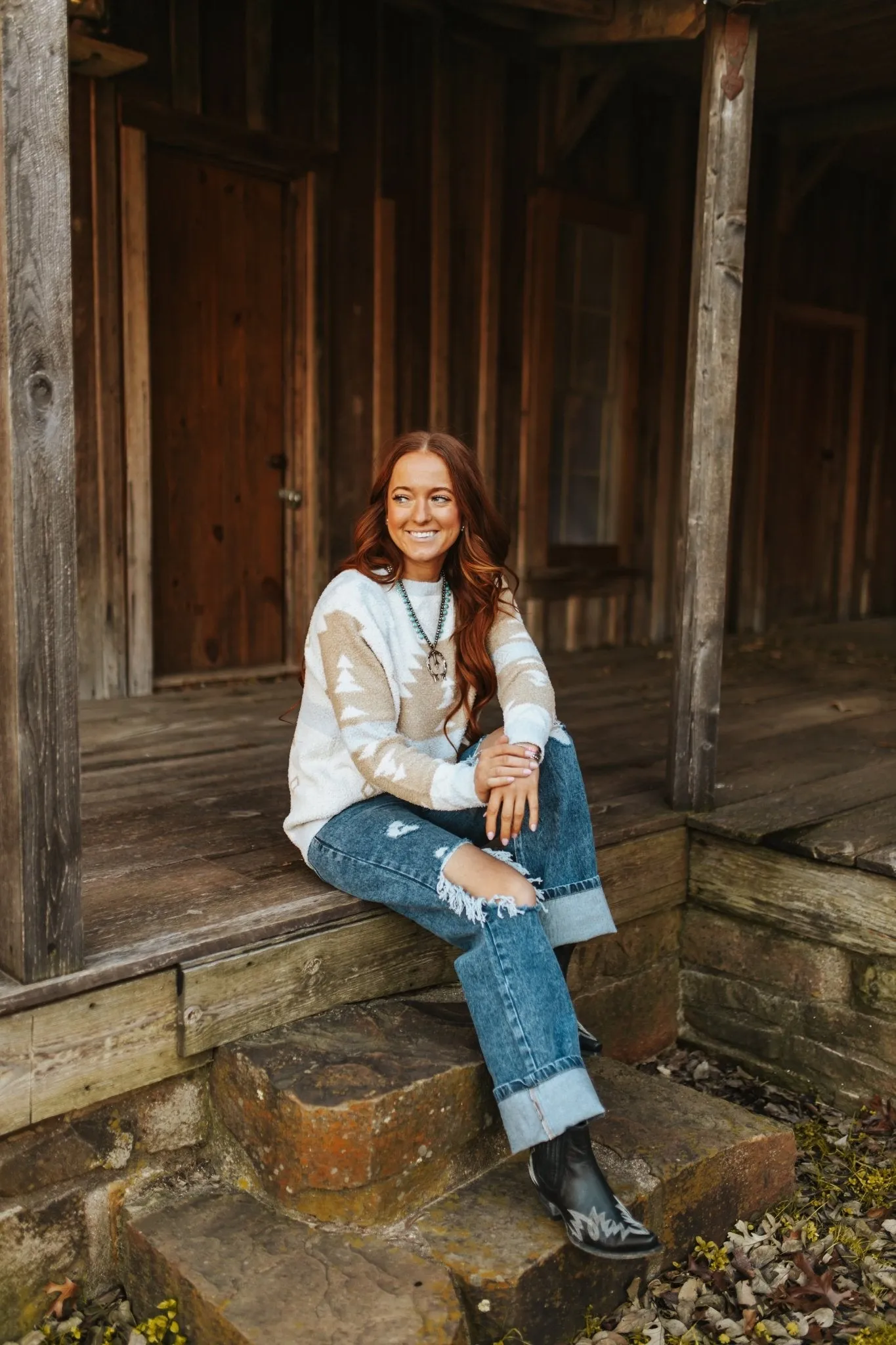 High Rise Wide Leg Ripped Jeans