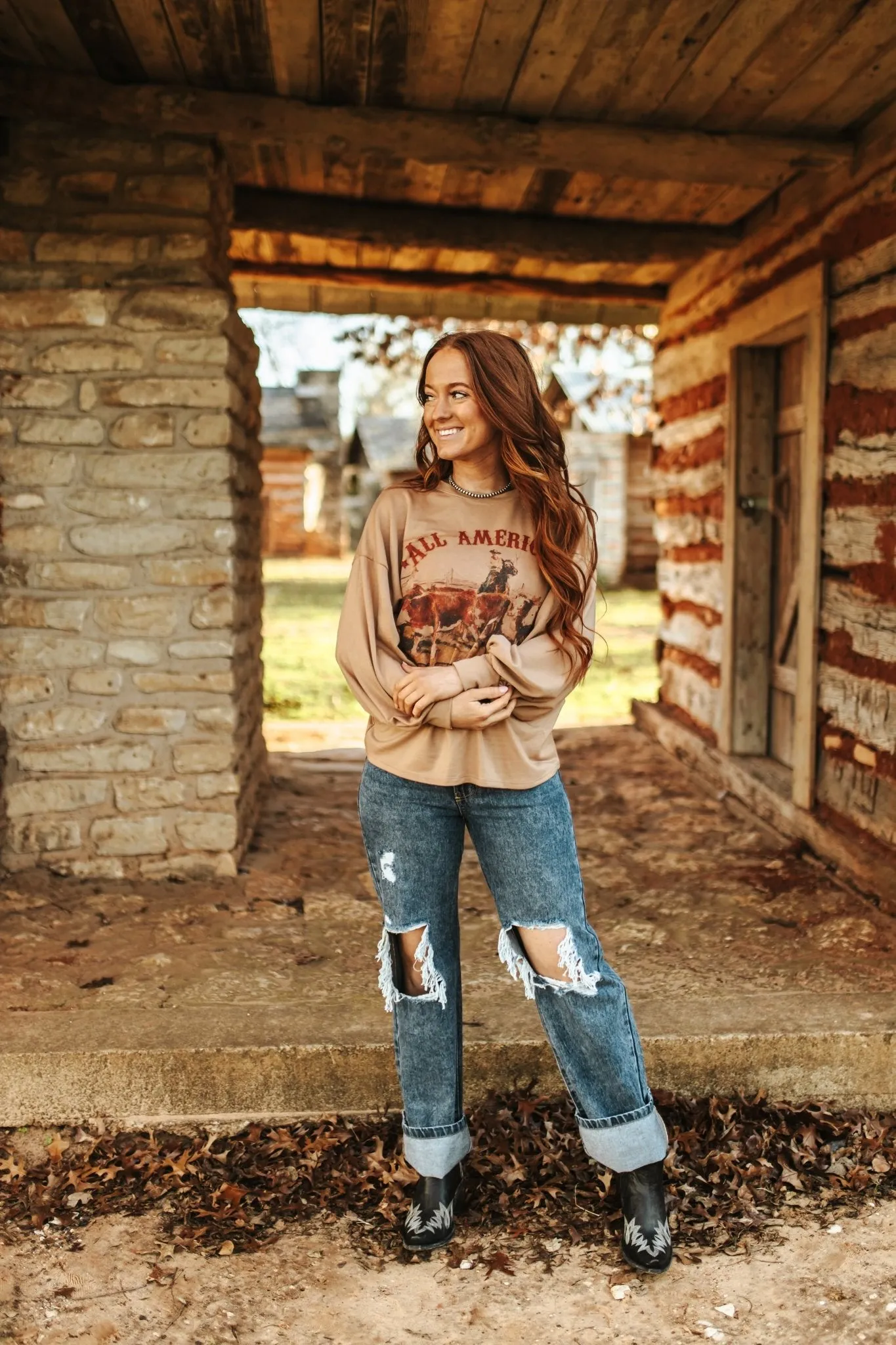 High Rise Wide Leg Ripped Jeans