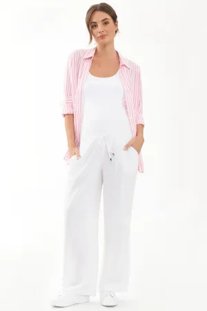 Indi Wide Leg Maternity Linen Pants