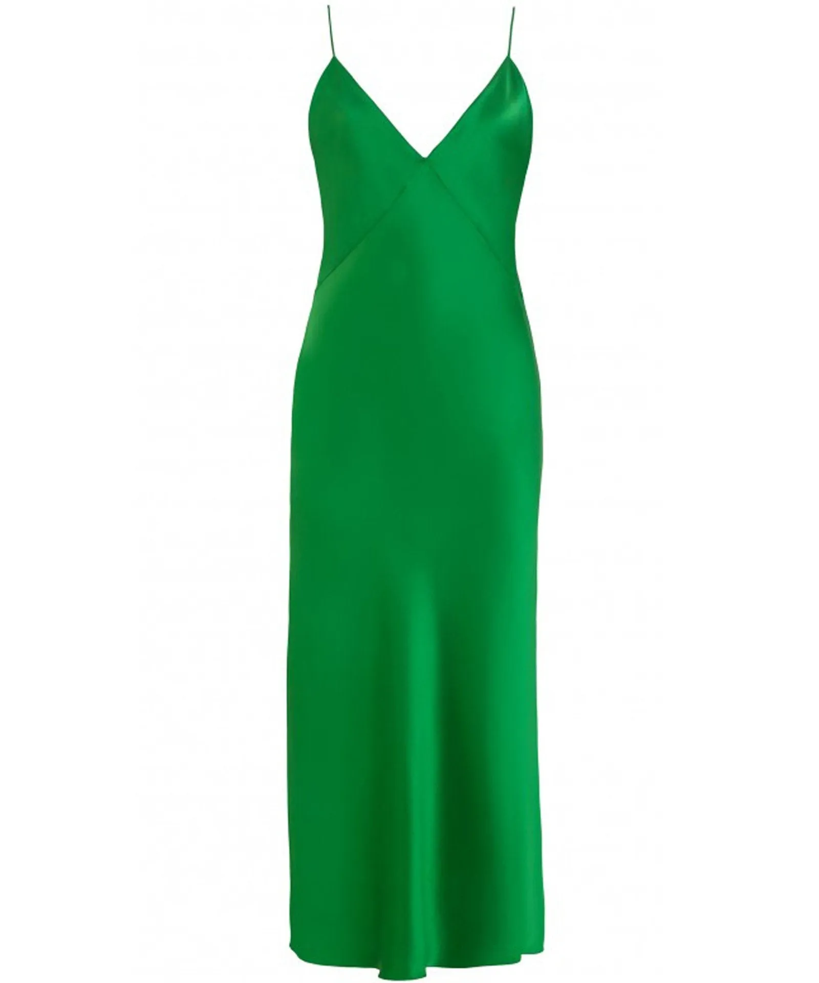 ISSA GREEN FLASH SILK SLIP DRESS