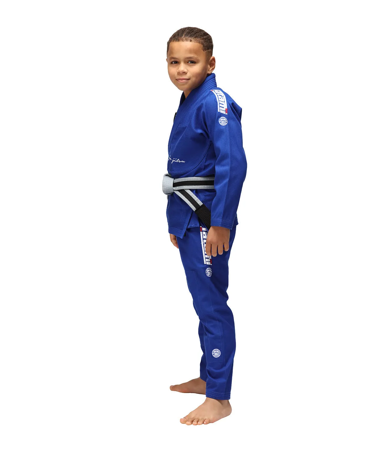 Kimono Copii Brazilian Jiu Jitsu TATAMI Elements Superlite Gi - Albastru (Centura Alba Inclusa)