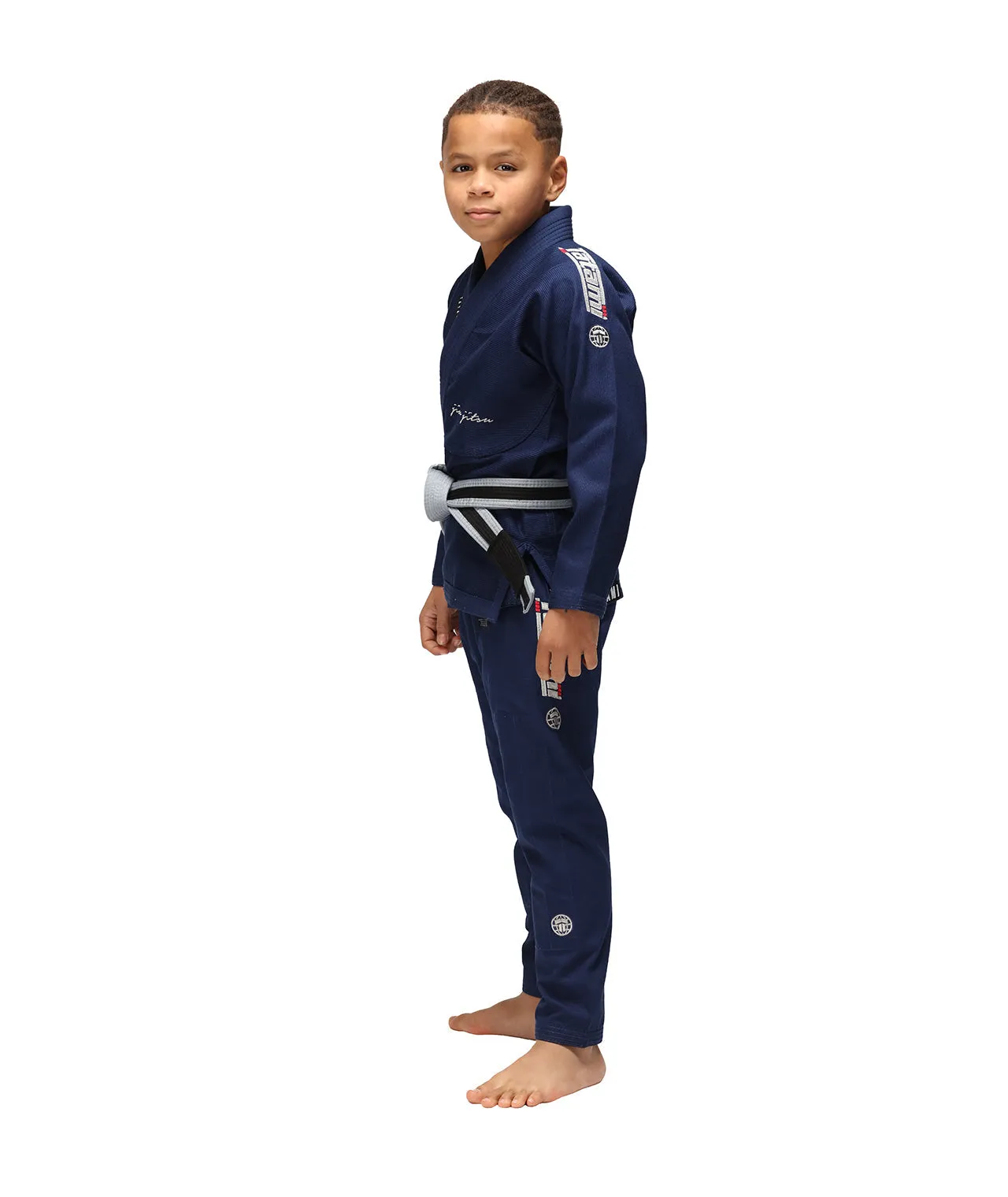 Kimono Copii Brazilian Jiu Jitsu TATAMI Elements Superlite Gi - Albastru Inchis (Centura Alba Inclusa)