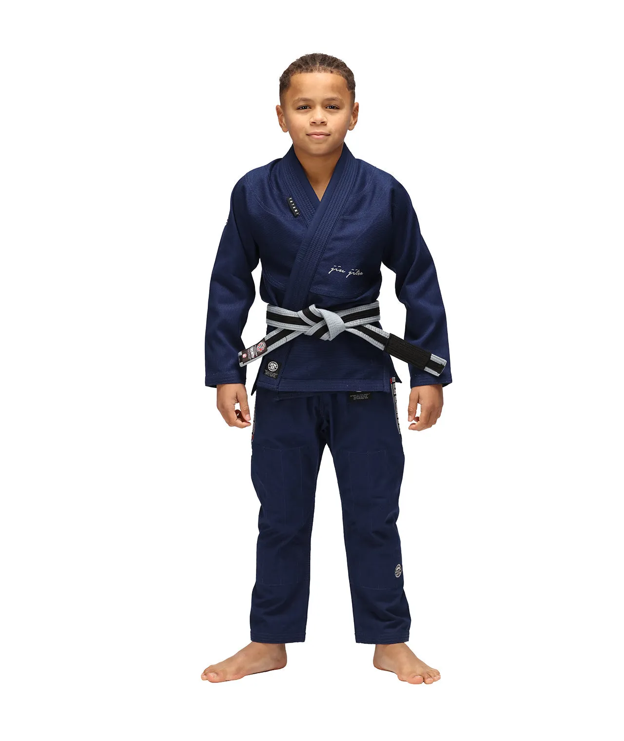 Kimono Copii Brazilian Jiu Jitsu TATAMI Elements Superlite Gi - Albastru Inchis (Centura Alba Inclusa)