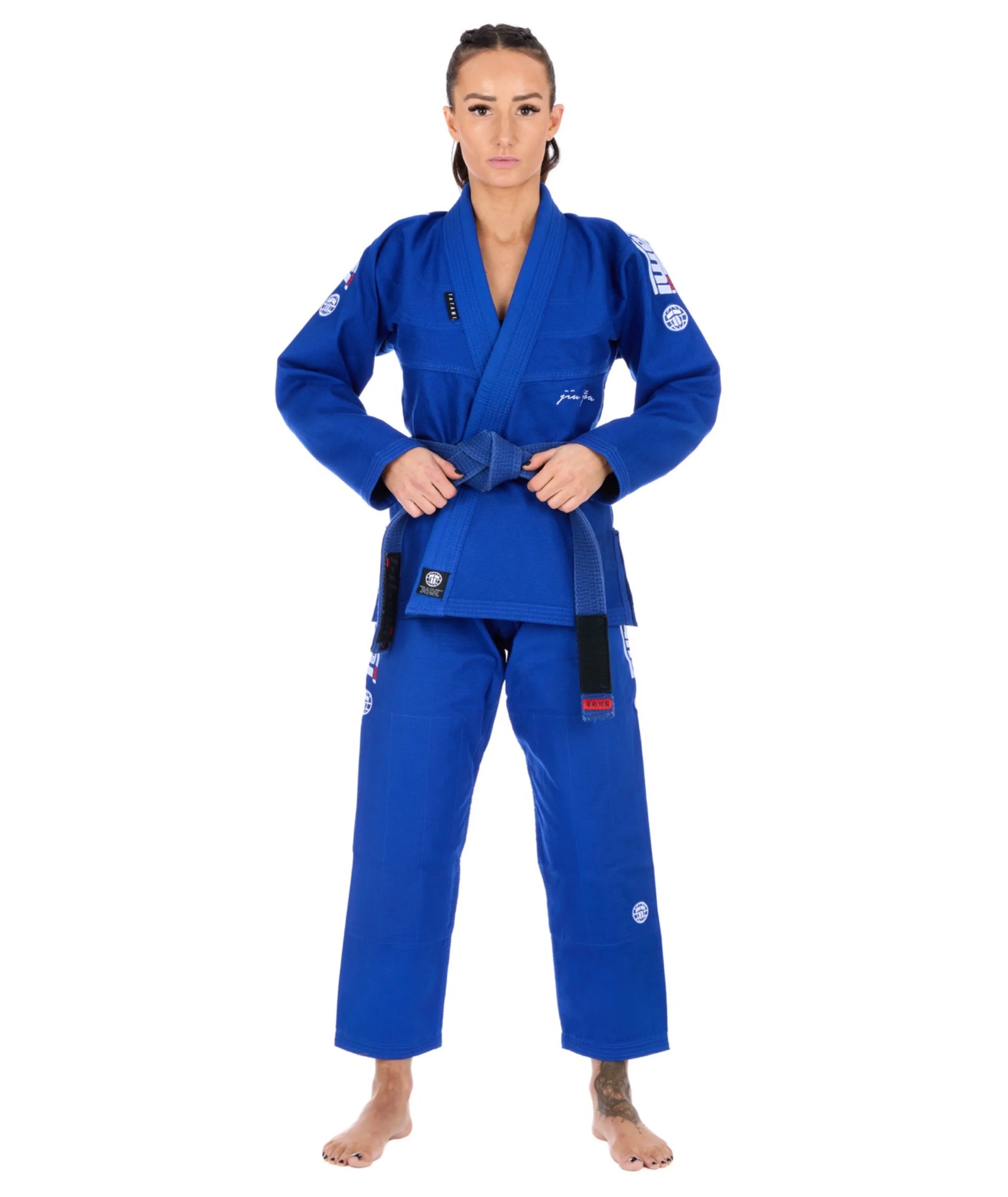 Kimono Femei Brazilian Jiu Jitsu TATAMI Elements Superlite Gi - Albastru (Centura Alba Inclusa)