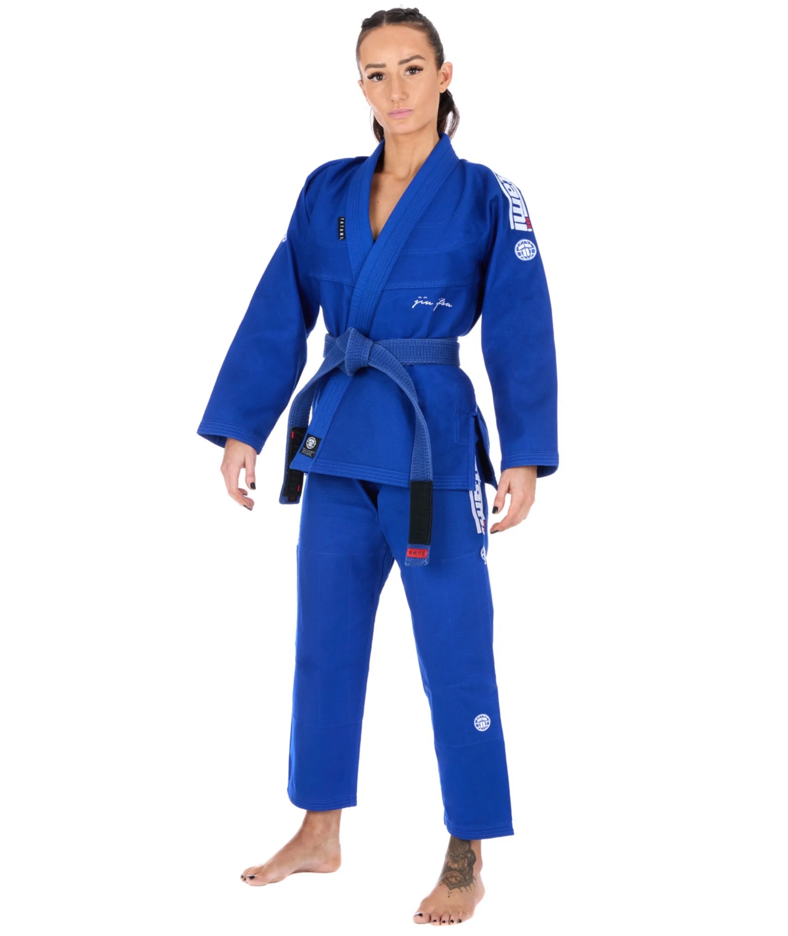 Kimono Femei Brazilian Jiu Jitsu TATAMI Elements Superlite Gi - Albastru (Centura Alba Inclusa)