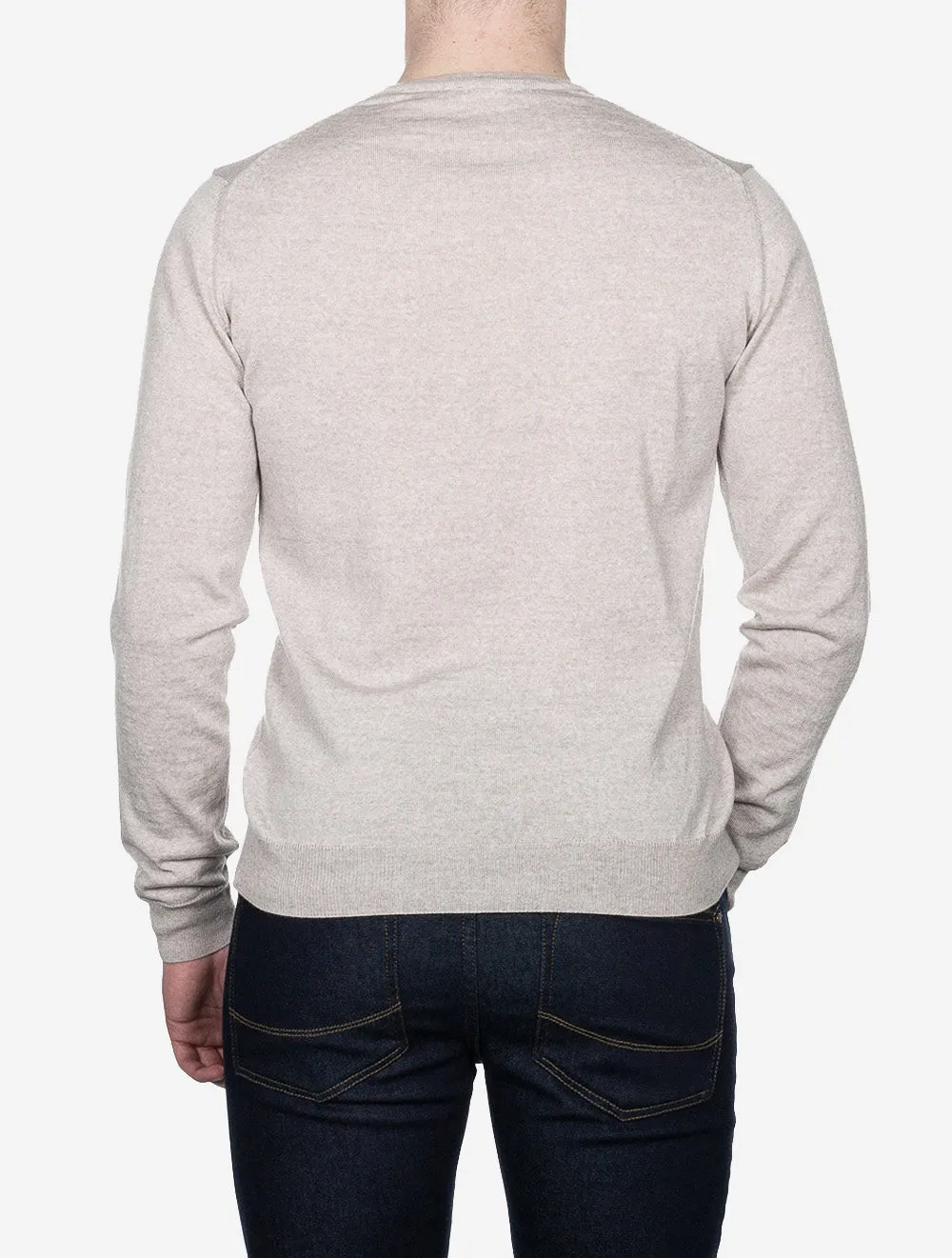 Knitted Crew Neck Merino Wool Beige