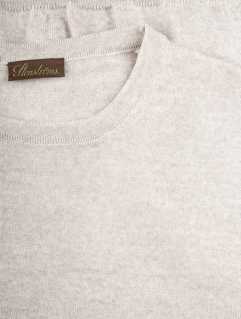 Knitted Crew Neck Merino Wool Beige