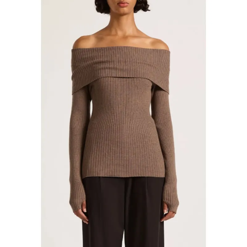 Krishna Off Shoulder Knit | Mocha