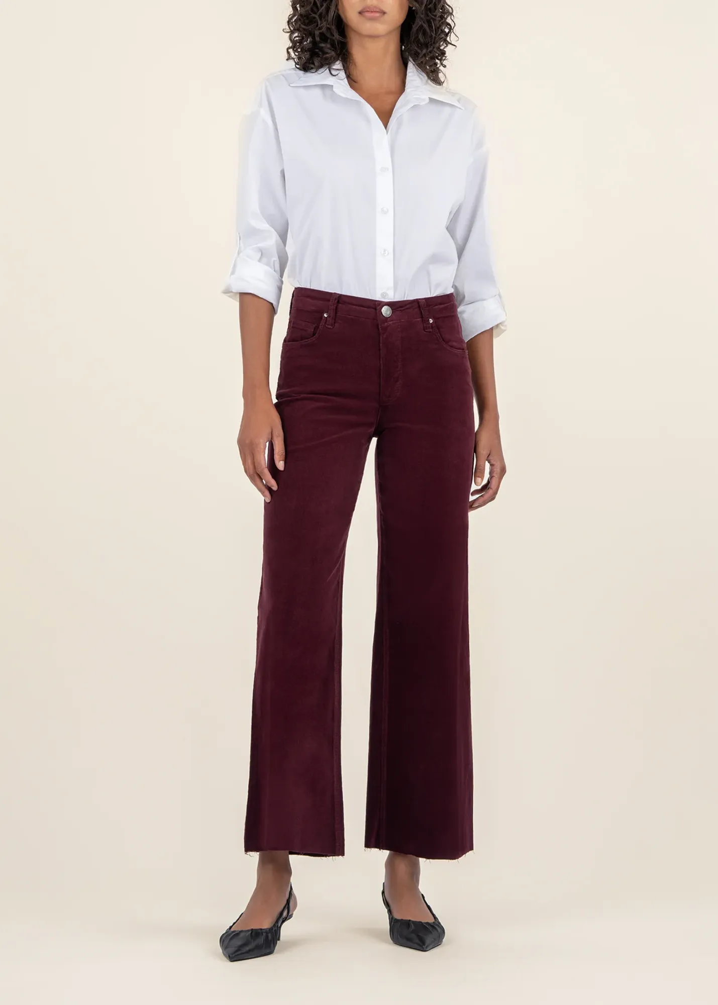 Kut From the Kloth Meg Corduroy High Rise Wide Leg Jeans - Long Inseam