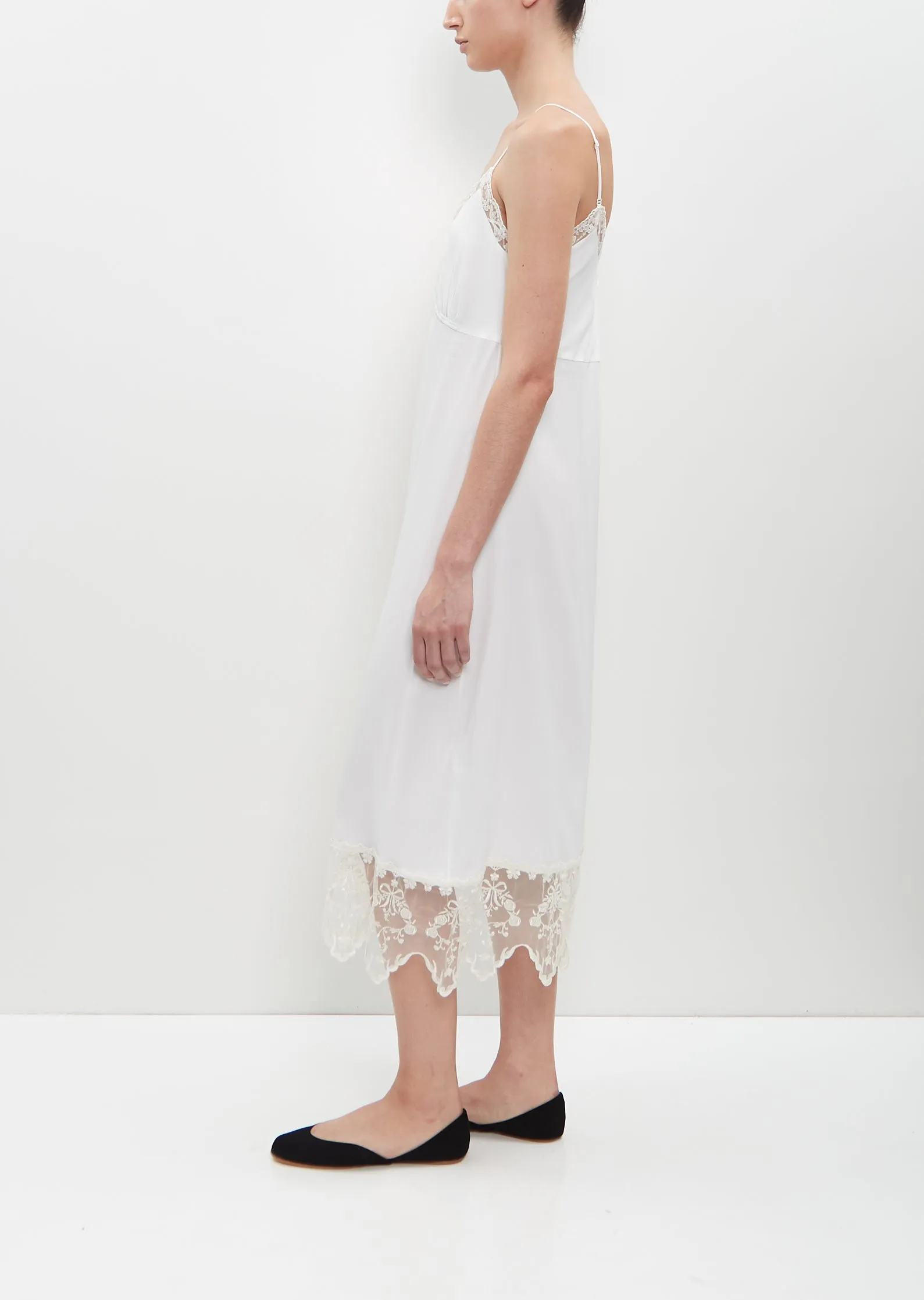 Lace Trim Slip Dress — Ivory