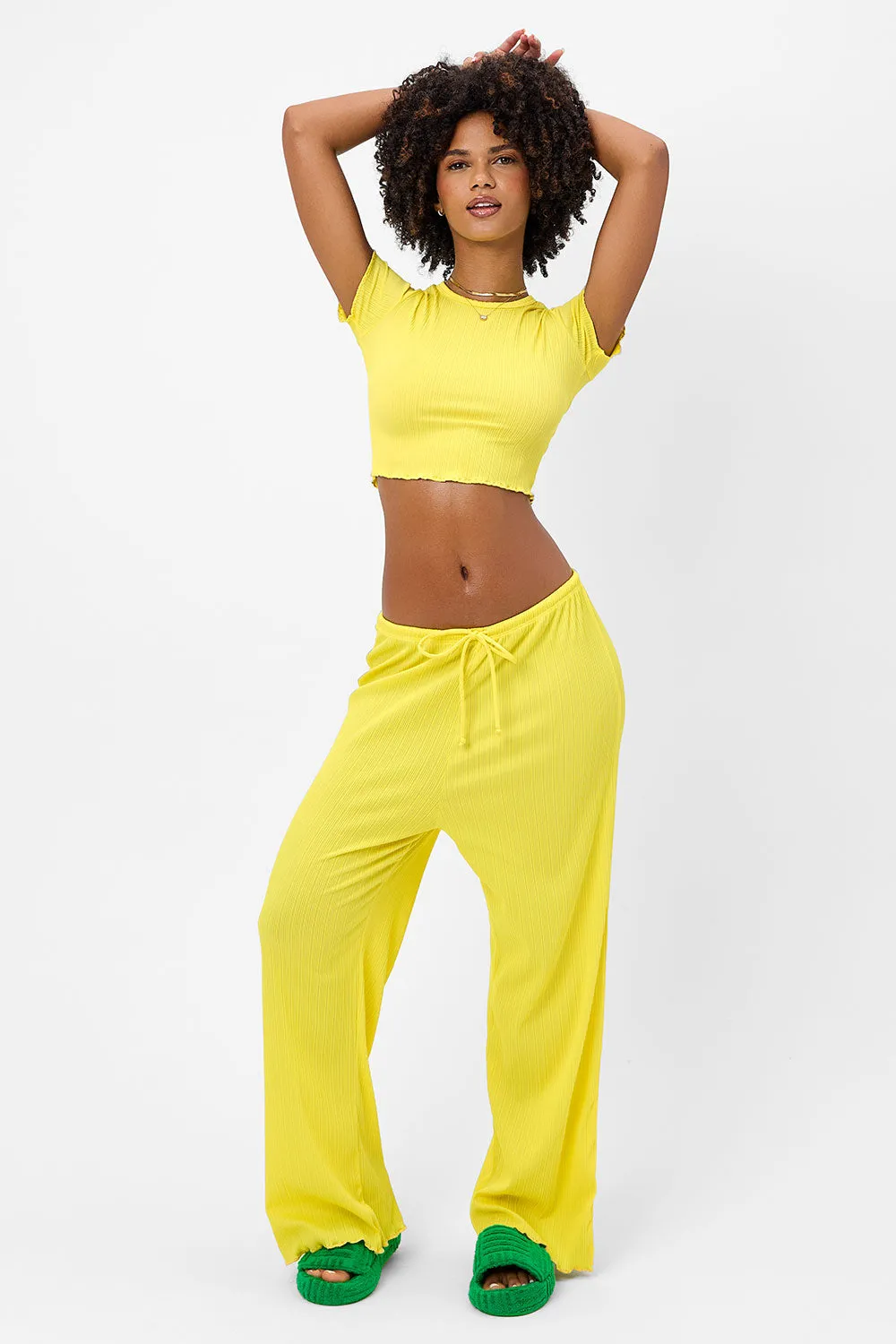 Lauryn Plissé Crop Top - Pina Colada