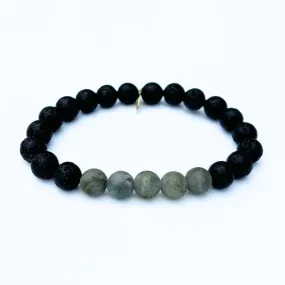 Lava Rock with Labradorite Crystal Bracelet