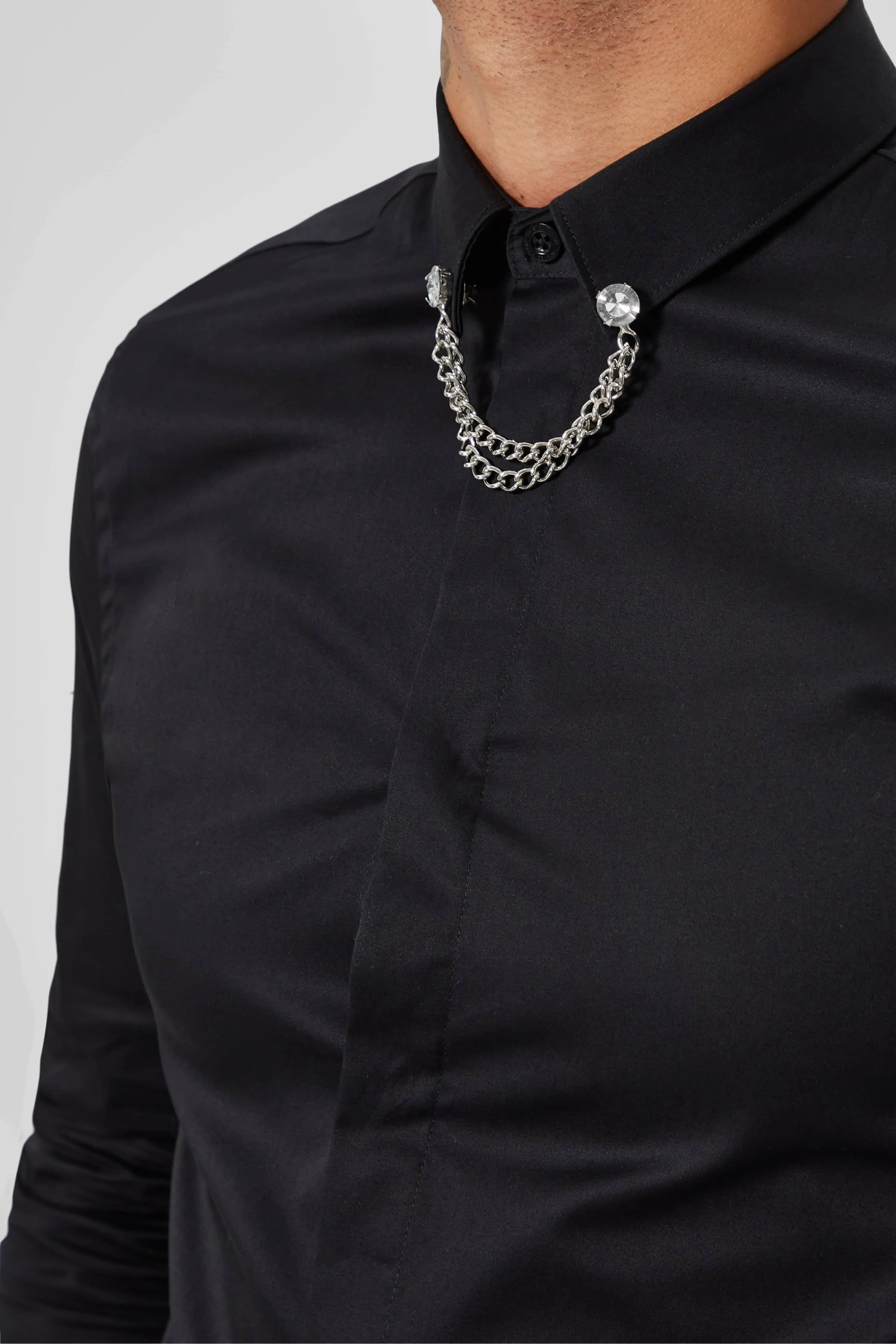 Leeson Slim Fit Black Cotton Shirt TT x AM - ARCHIVE