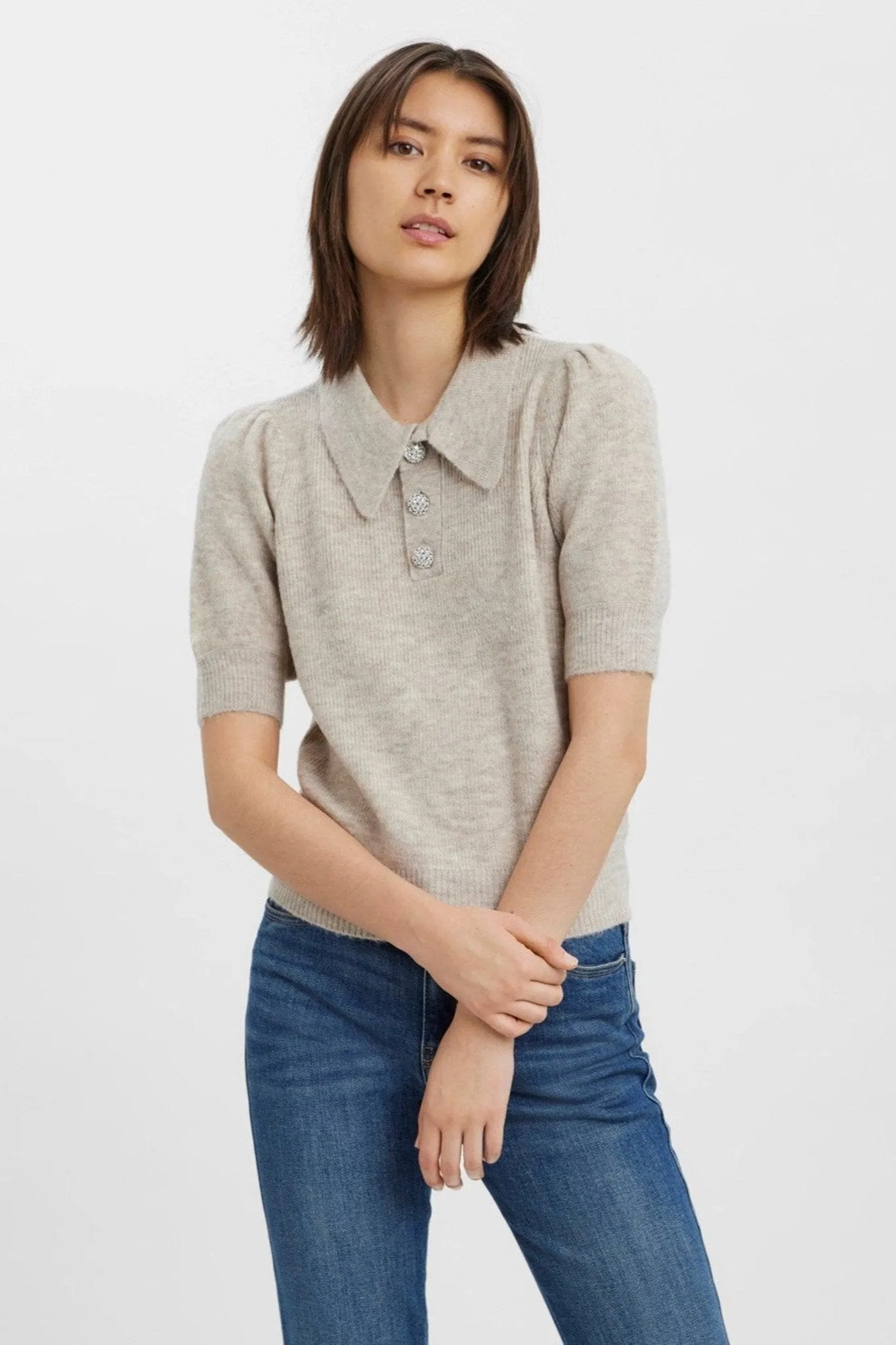 Lefile Blouse with collar - Birch