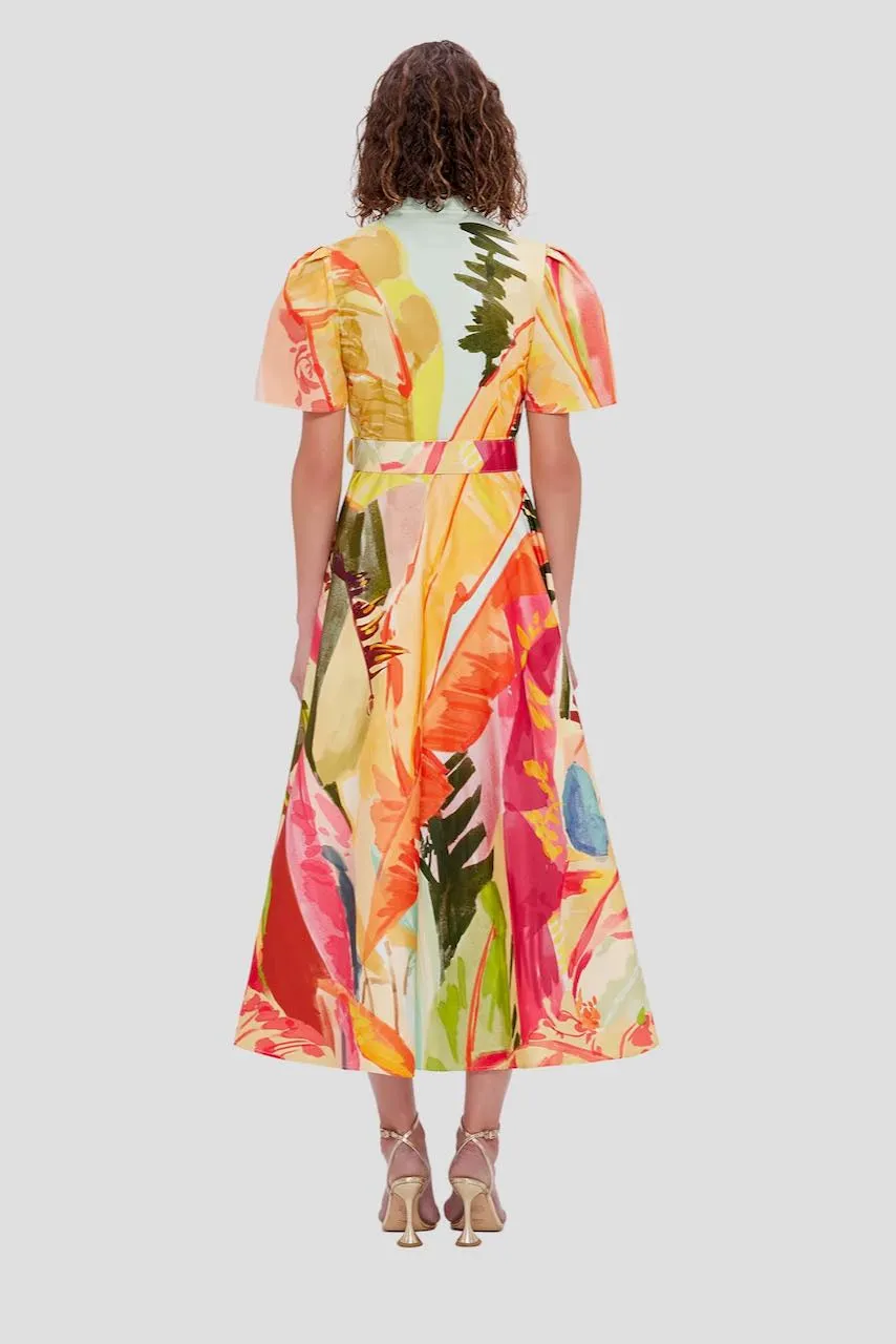 Leo Lin Bianca Short Sleeve Midi Dress - Rainforest Print