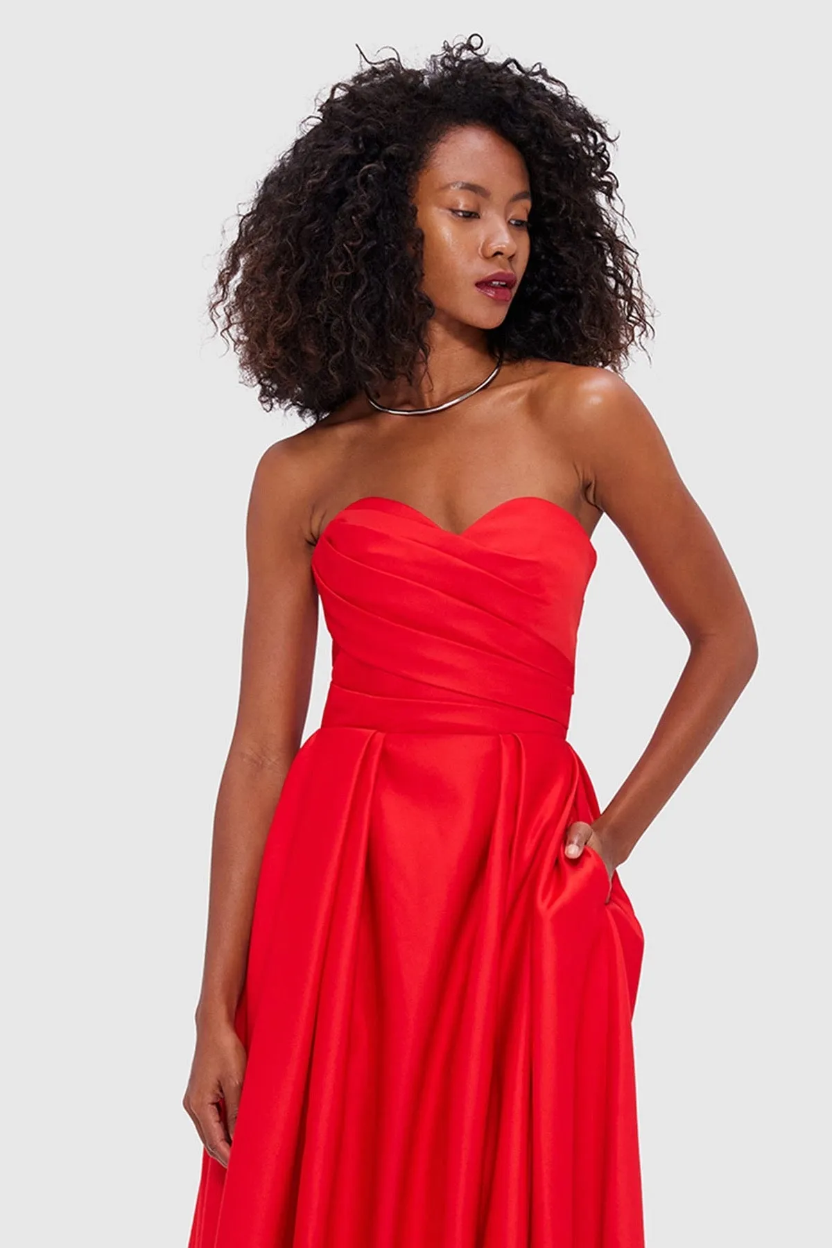 Leo Lin Jessica Bustier Gown - Red