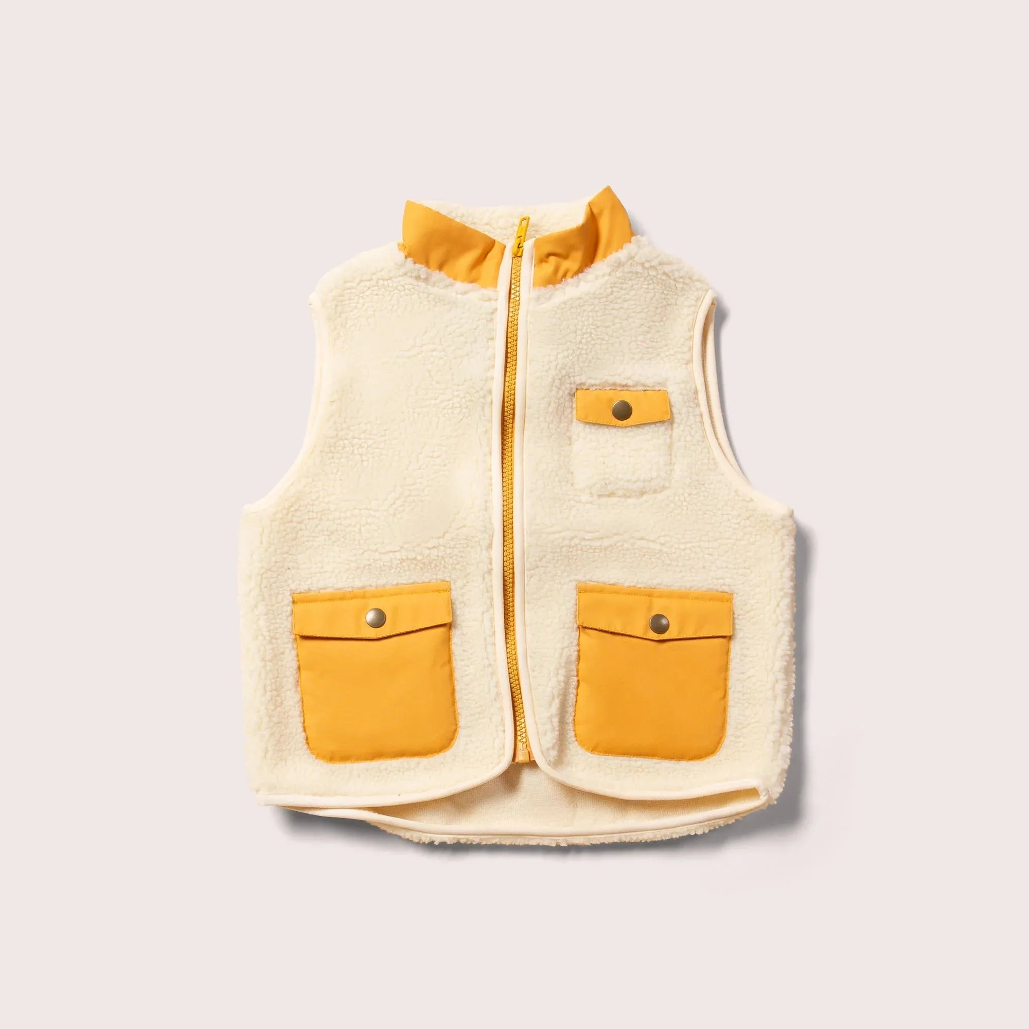 Little Green Radicals: Cream Cosy Zip Up Recycled Fleece Gilet