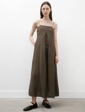 Long Slip Dress Walnut Linen