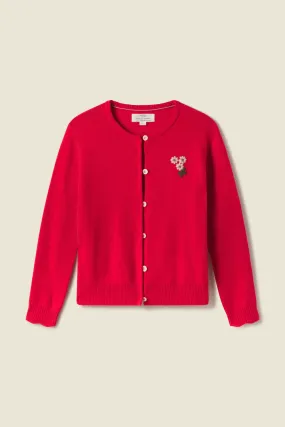 Loretta Cardigan Cherry Cashmere