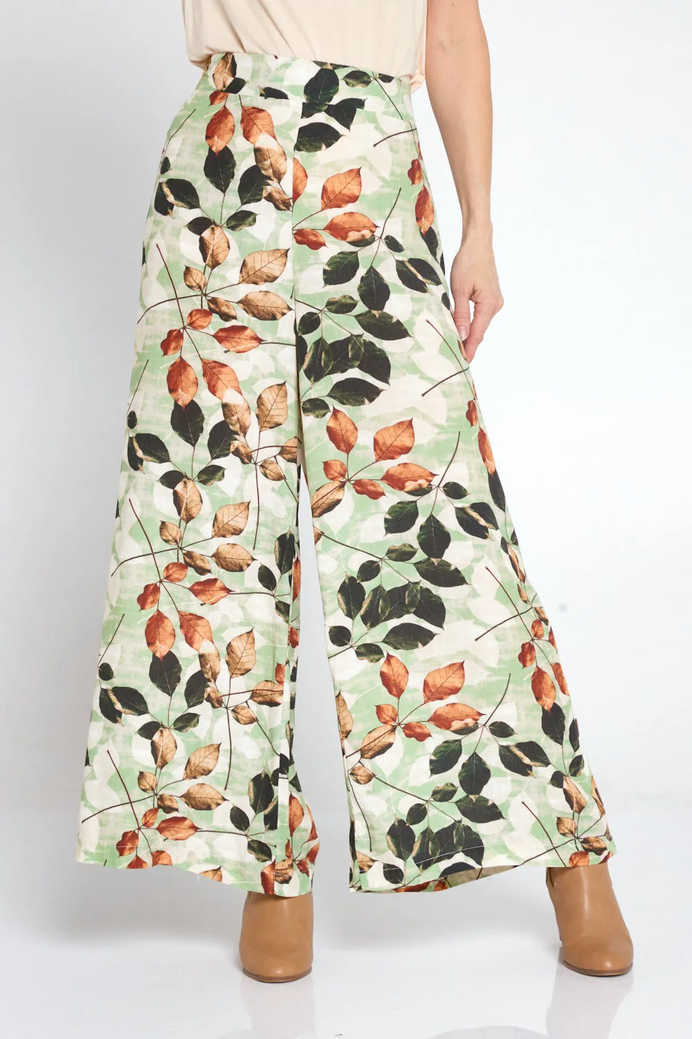 Magnolia Pants - Green Leaves