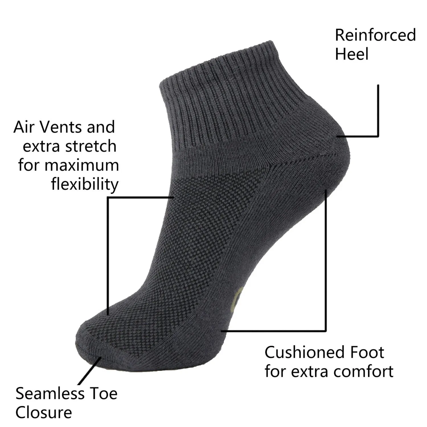 MD Antibacterial Bamboo Socks Ankle (2 Pairs)