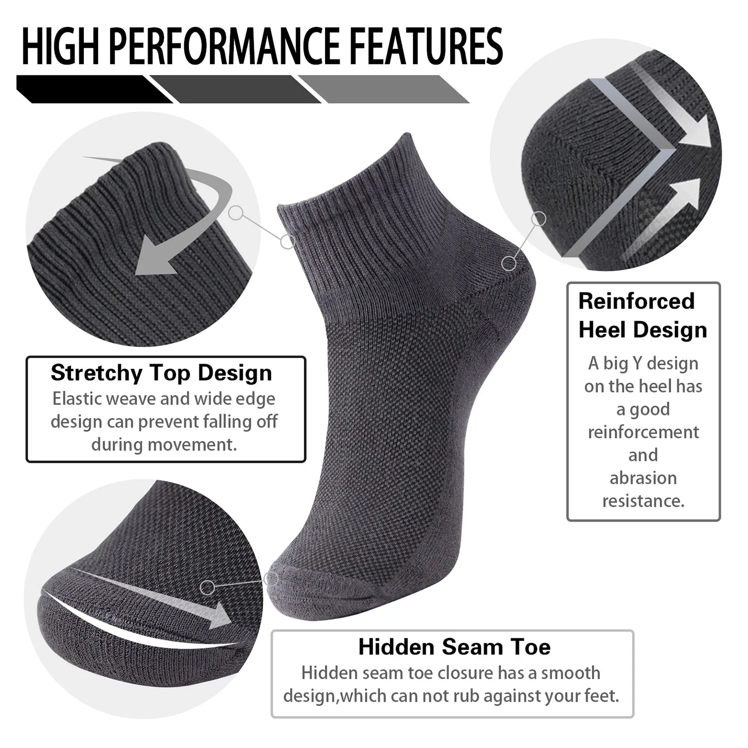 MD Antibacterial Bamboo Socks Ankle (2 Pairs)