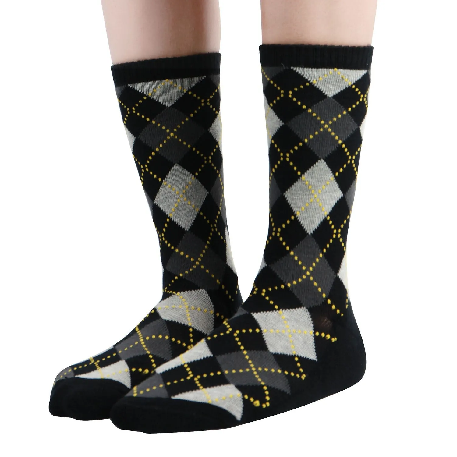 MD Design Bamboo Crew Argyle Dress Socks Cushioned