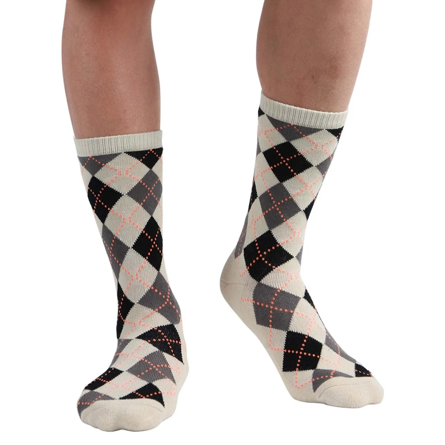 MD Design Bamboo Crew Argyle Dress Socks Cushioned