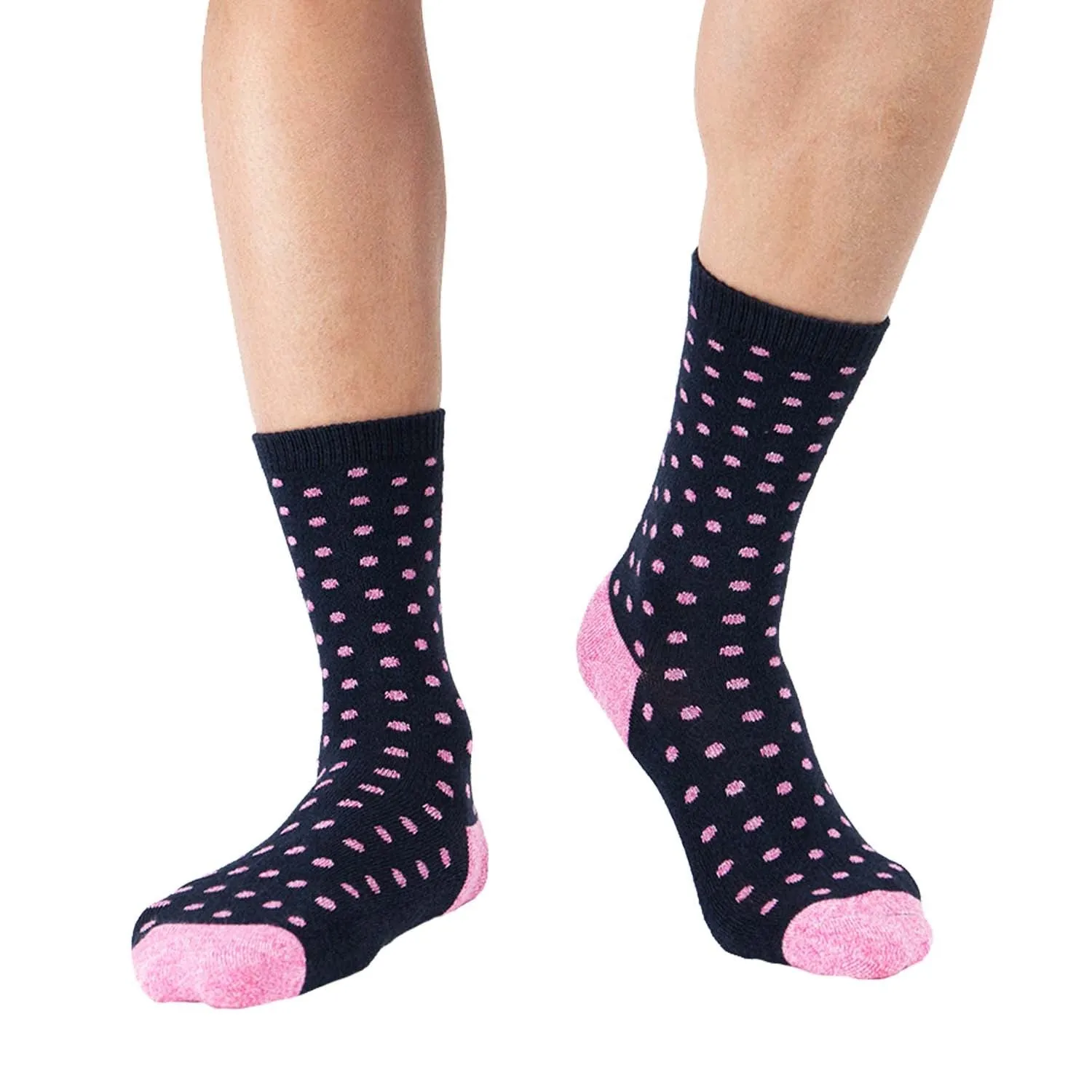 MD Design Bamboo Crew Polka Dots Socks Cushioned