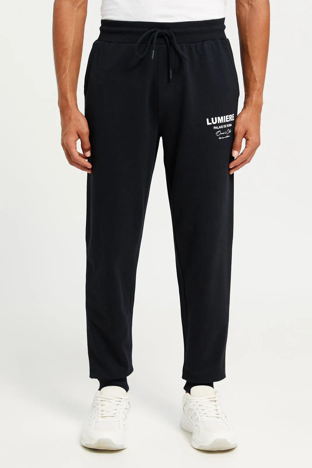 Men Black Printed Lounge Pants