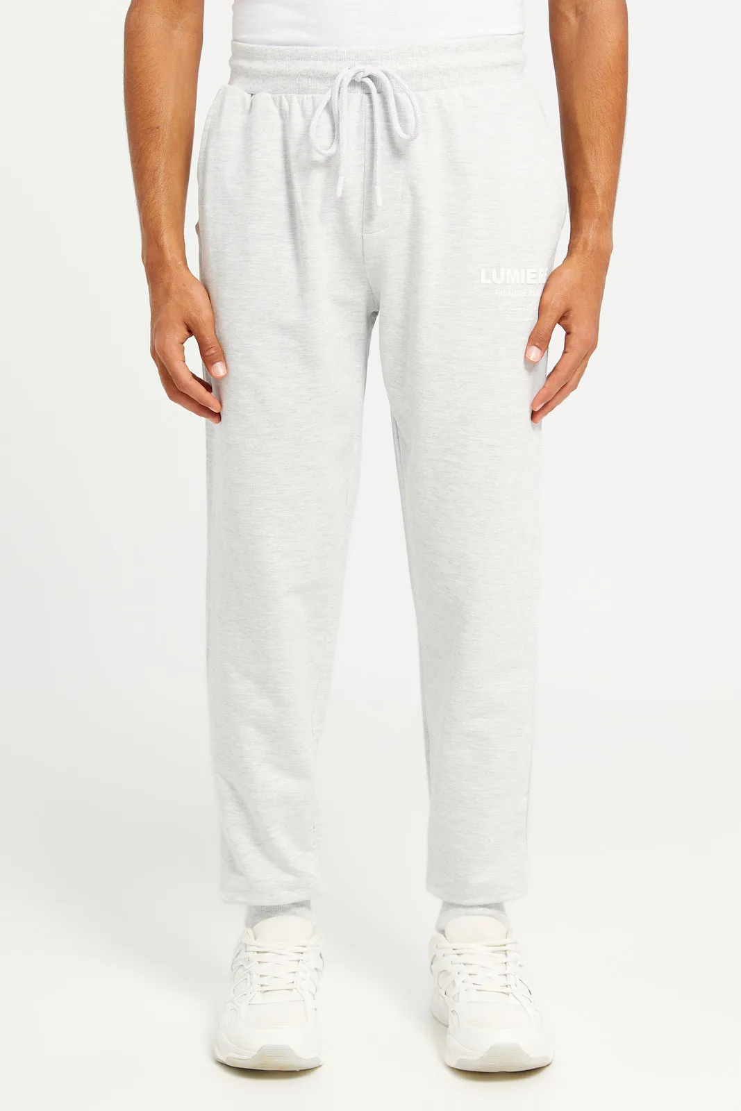 Men Grey Printed Lounge Pants