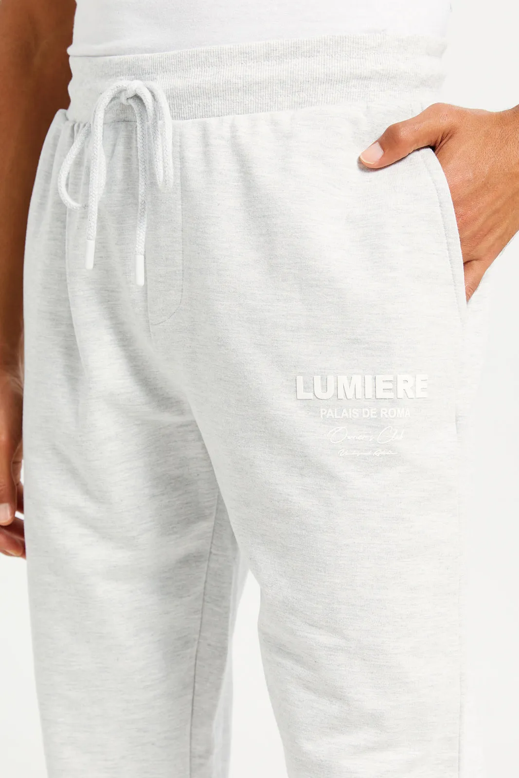 Men Grey Printed Lounge Pants