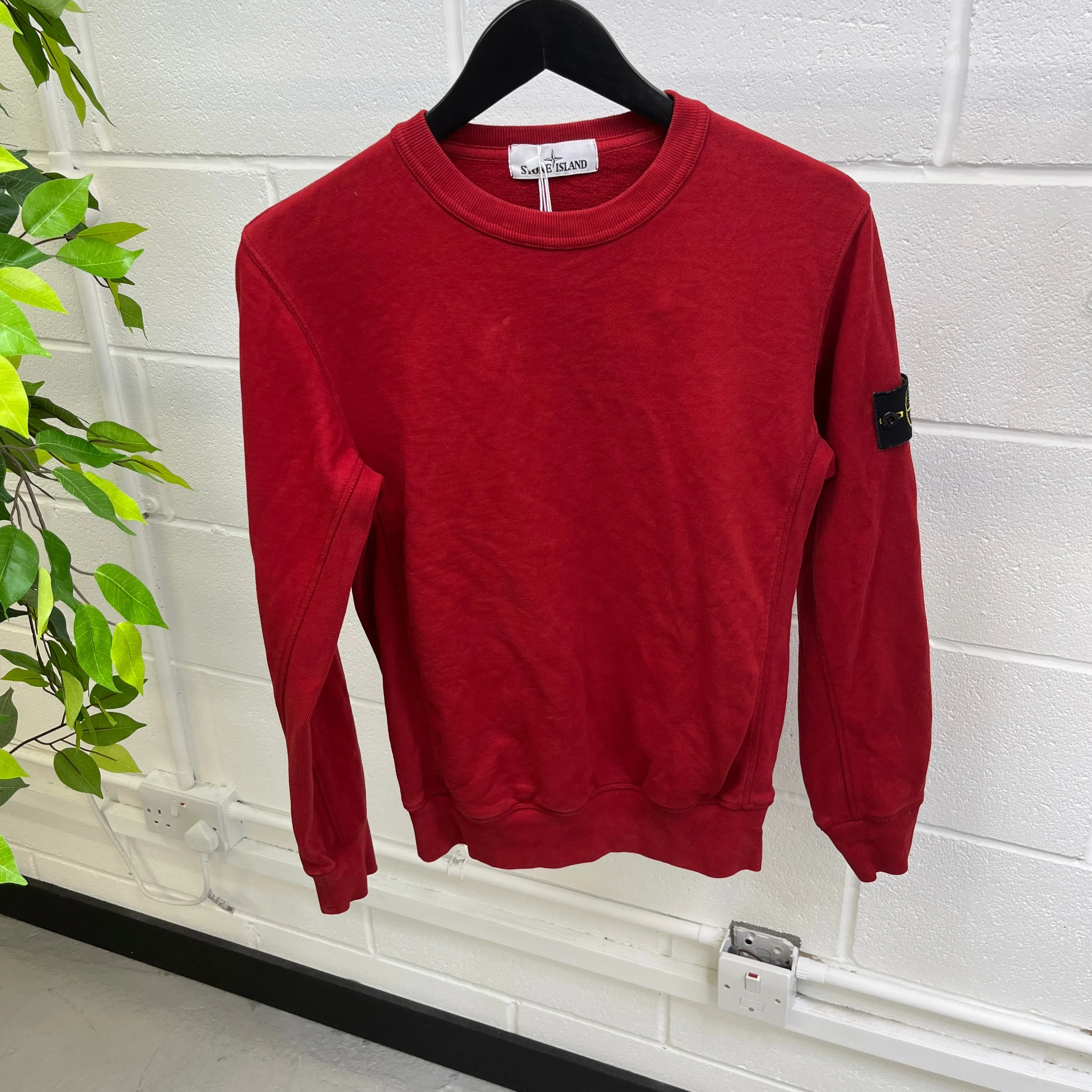 Men's Applique Logo Sweatshirt Burgundy Size S