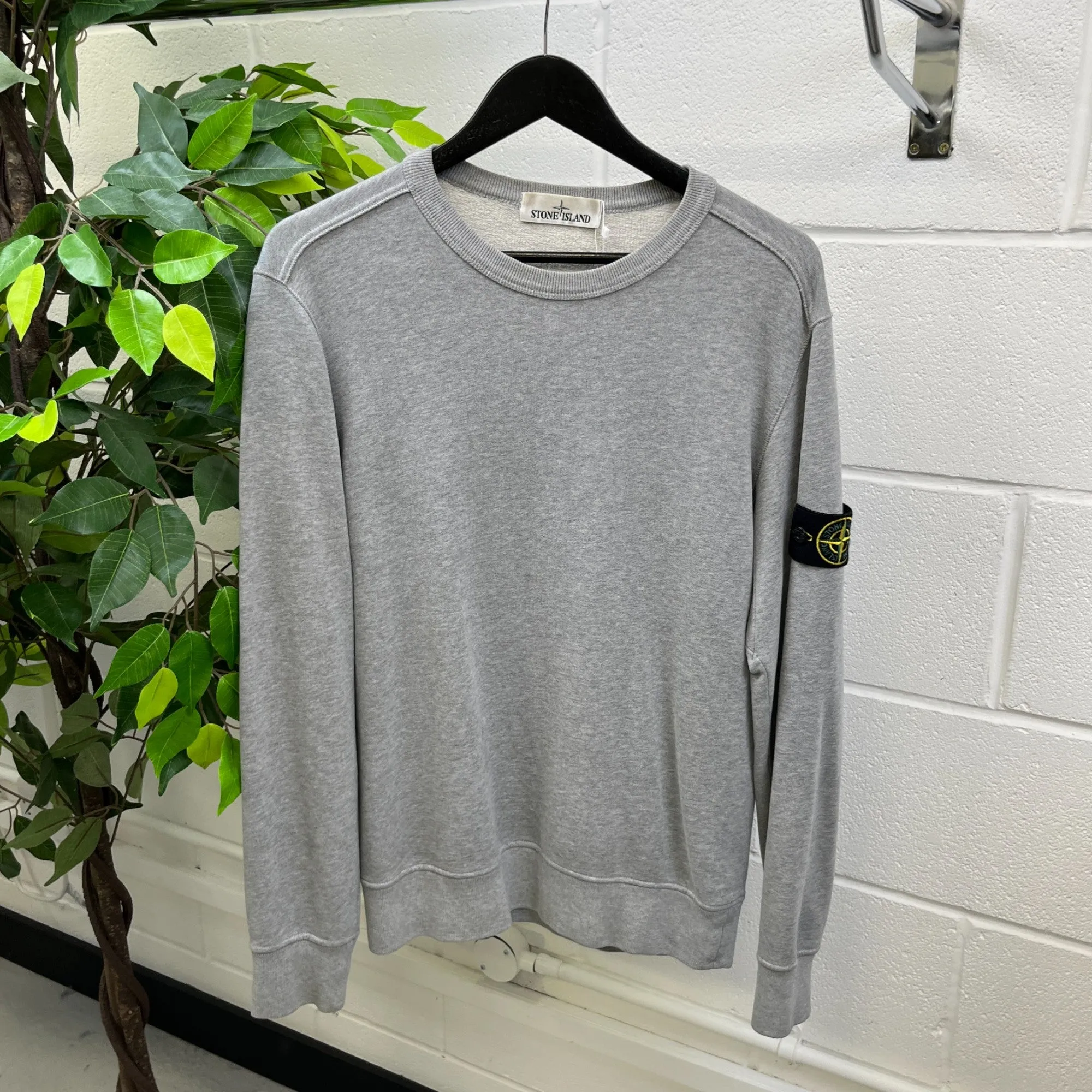 Men's Applique Logo Sweatshirt Grey Size S