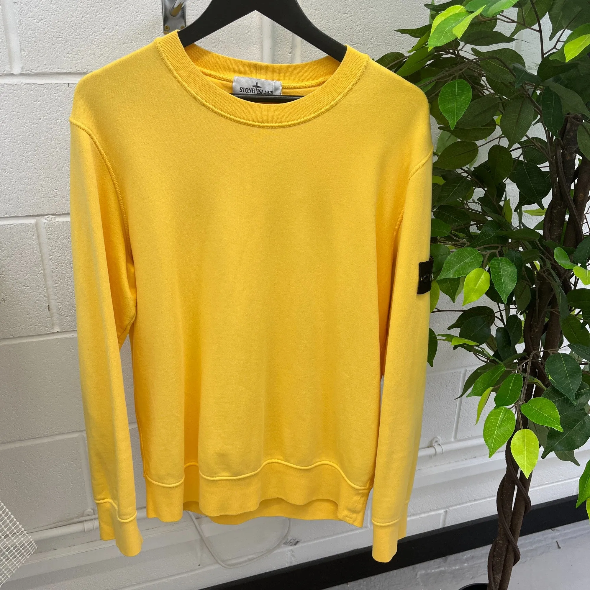 Men's Applique Logo Sweatshirt Yellow Size L