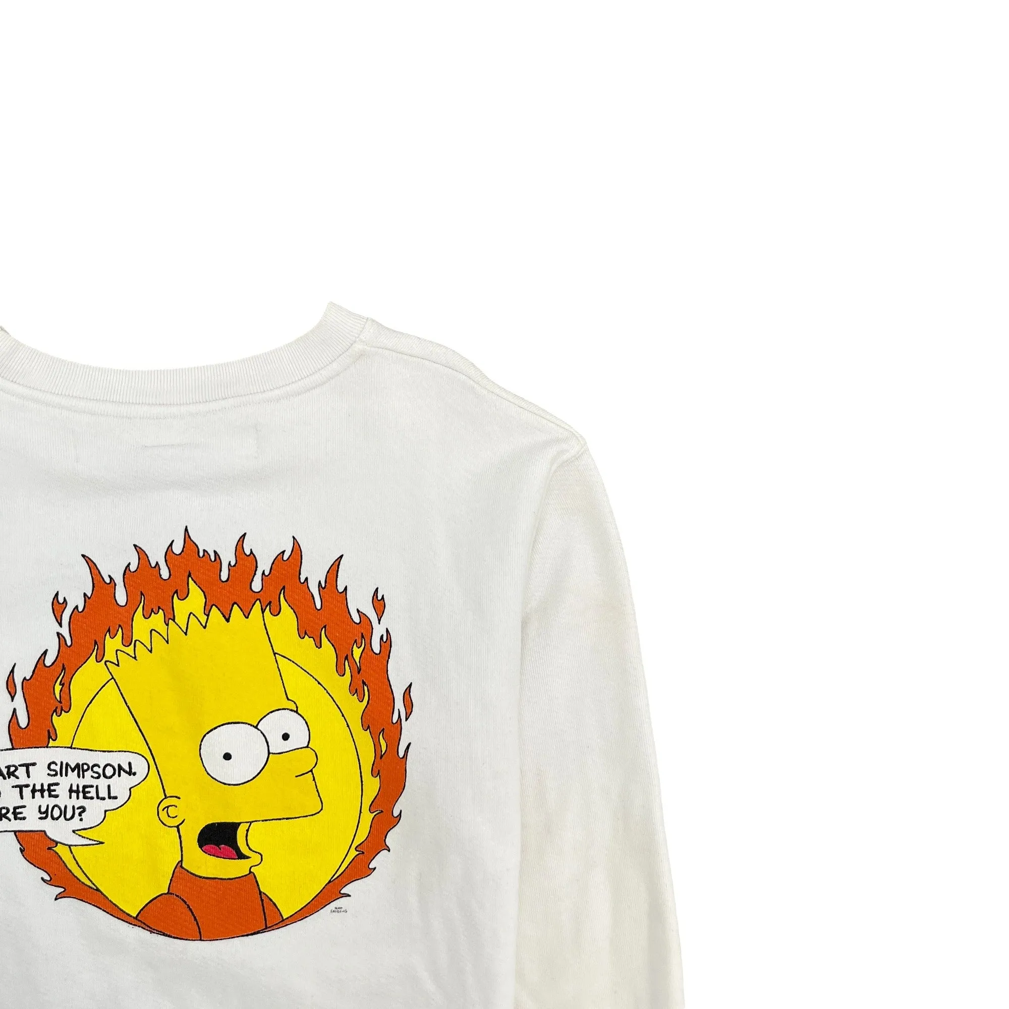 Men's Bart Simpson Sweatshirt White Size S