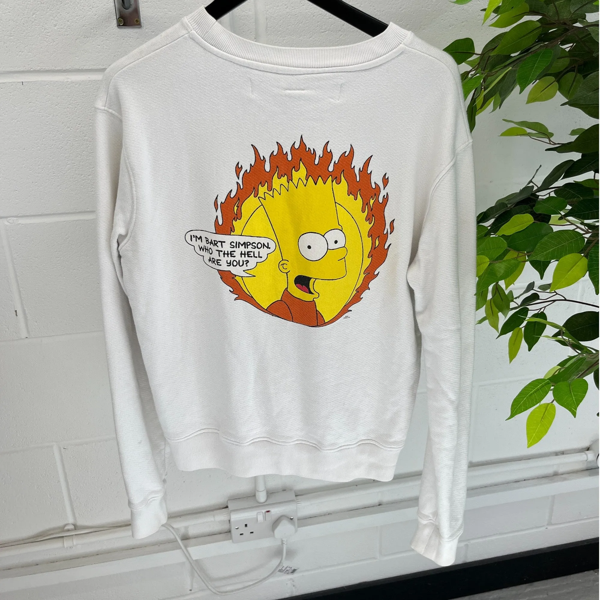 Men's Bart Simpson Sweatshirt White Size S