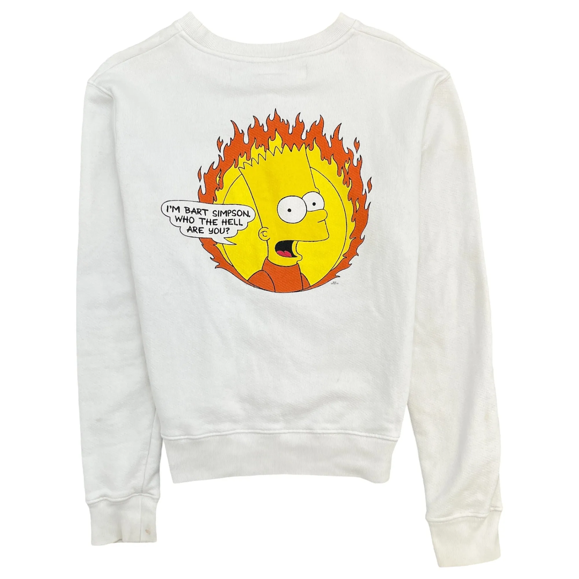 Men's Bart Simpson Sweatshirt White Size S