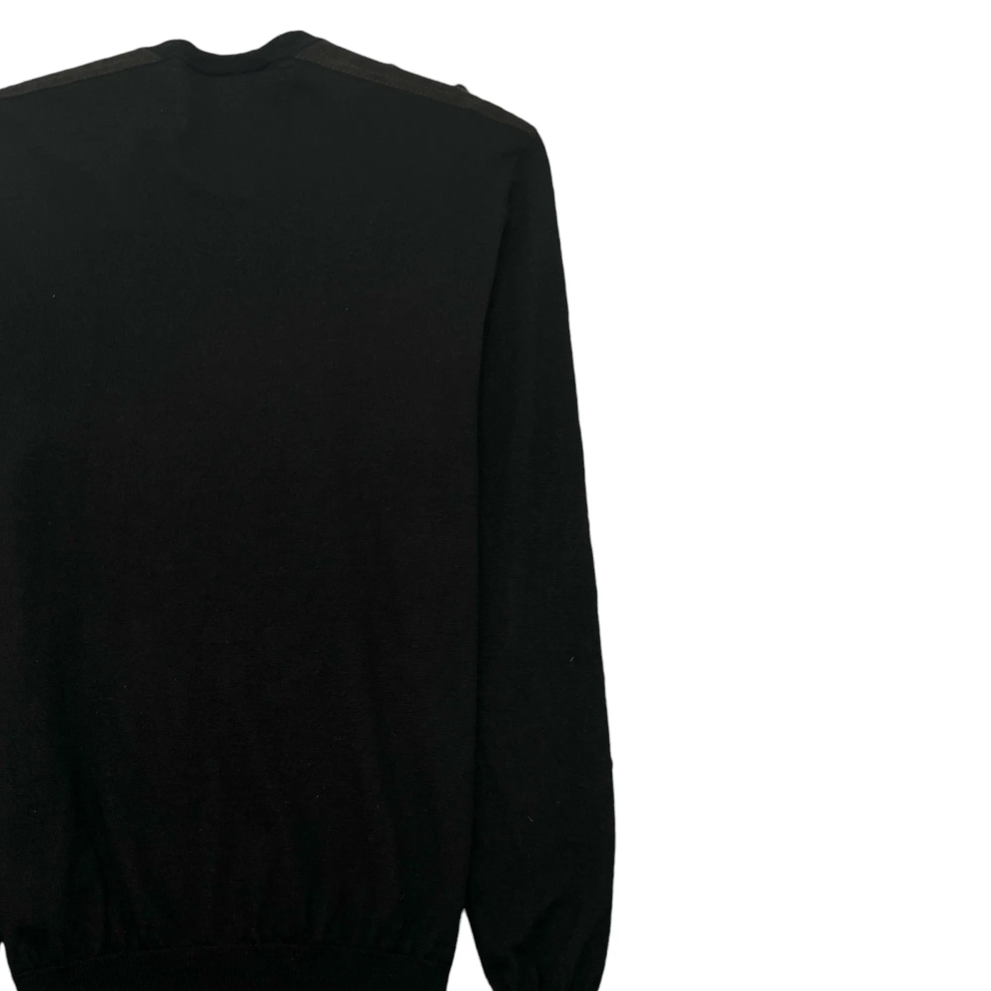 Men's Button Shoulder Sweatshirt Black Size M