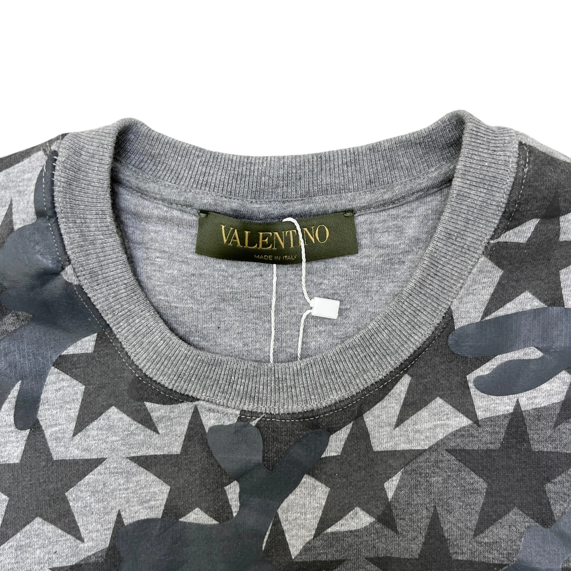 Men's Camouflage Stars Sweatshirt Grey Size S